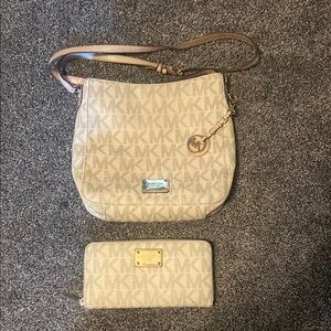 Michael Kors Tan Shoulder Bag with Gold Accents